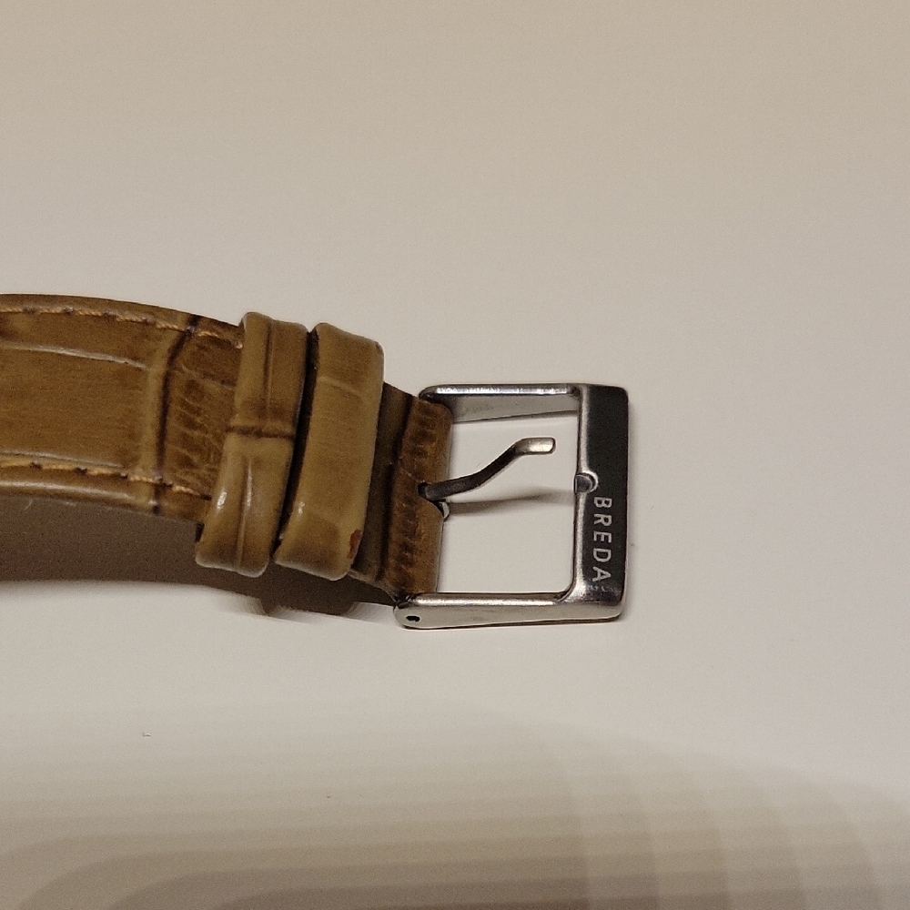 Unisex BREDA Green Watch with Brown Strap - Picture 8 of 8